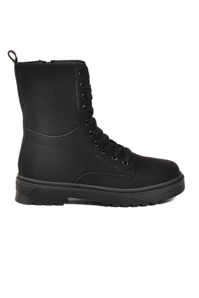 Aspor Siyah Nubuk İçi Polarlı Fermuarlı Kadın Bot - Resim 2