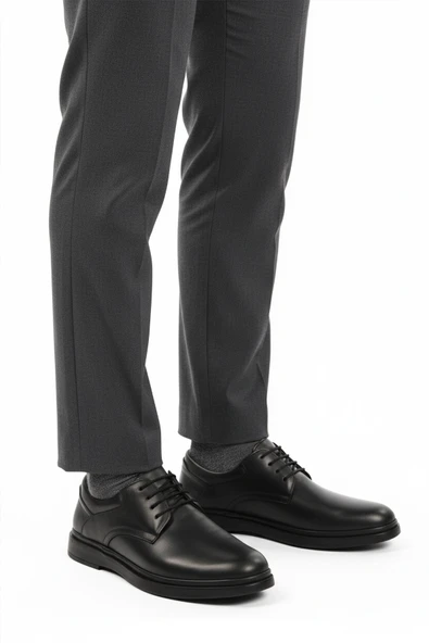 Aspor Siyah Hakiki Deri Erkek Casual Ayakkabı ürün görseli 1