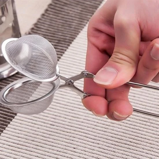 Paslanmaz Metal Pratik Kolay Bitki Çayı Demleme Süzgeci Aparatı - Resim 7