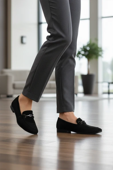 Aspor Siyah Süet Kadın Casual Ayakkabı ürün görseli