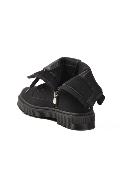 Aspor Siyah Nubuk İçi Polarlı Fermuarlı Kadın Bot - Resim 4