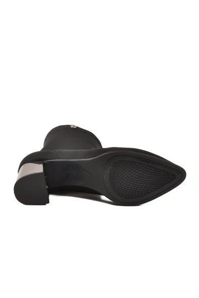 Pierre Cardin Siyah Streç Kadın Topuklu Bot - Resim 5