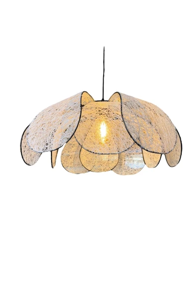 burenze Modern Iskandinav Cozy Rose Çiçek Sarkıt Avize Tasarım Kumaş Salon Avizesi - 2