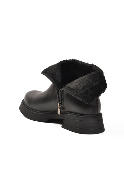 Pierre Cardin Siyah İçi Polarlı Kadın Topuklu Bot - Resim 4