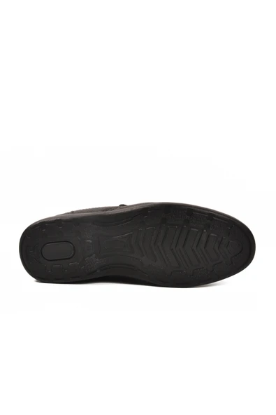 Aspor Siyah Kırışık Hakiki Deri Erkek Casual Ayakkabı - Resim 5