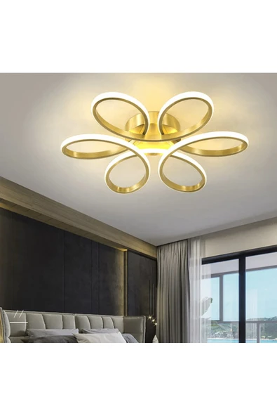 Fico Home Modern Plafonyer Tavan Led Avize Massano Ledli Avize Eskitme Gold - 2