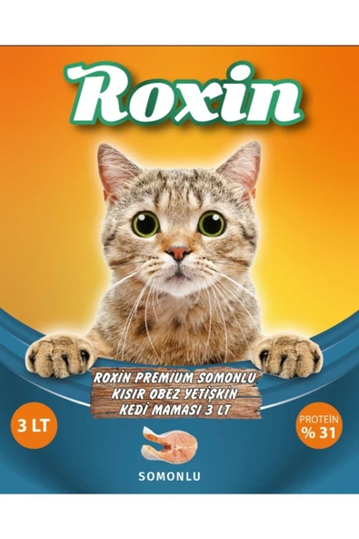 Roxin Premium Somonlu Kısır Obez Yetişkin Kedi Maması 3 Lt - 1