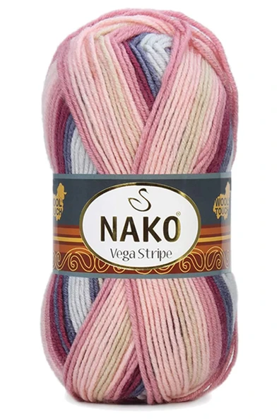 LitaeTrend 1 Adet Vega Stripe Premium Akrilik El Örgü İpi Yünü No: 82415 - Resim 3