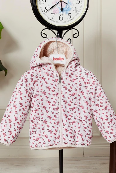 Çift Taraflı Kız Bebek Çocuk Mont 51344 - 9