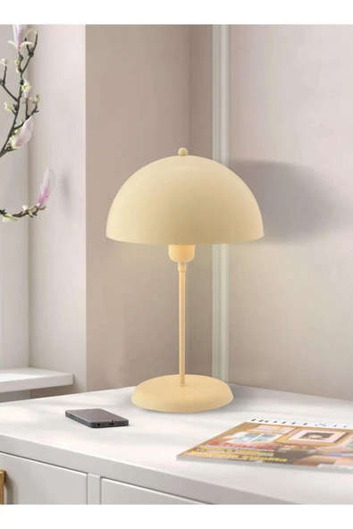 Fico Home Modern Abajur Monte Masa Lambası Metal Gövde E-27 Duy Şık Görsellik Katar