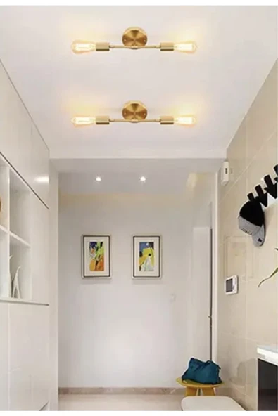 Fico Home Eskitme Gold Sarı Modern Duvar Aplik Şık Görsellik Katar - 3