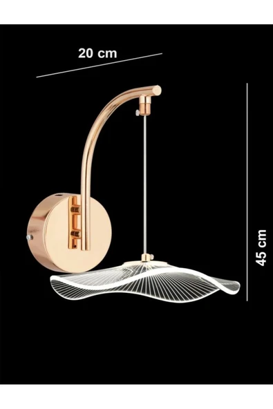 Fico Home Modern Tasarım Jellyfish Ledli Aplik Gold Sarı Duvar Apliği - 3