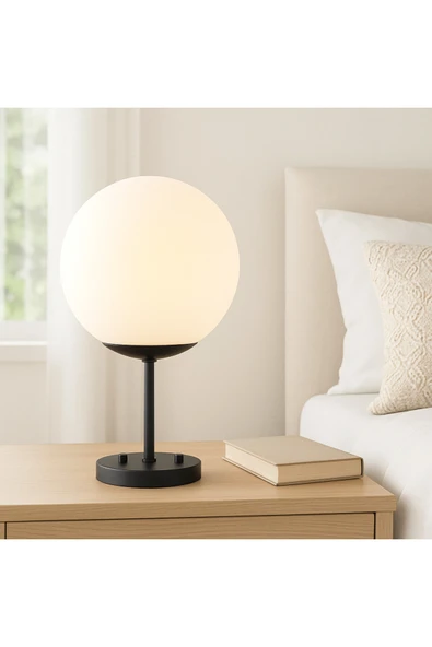Fico Home Bova Glop Cam Abajur Metal Gövde E-14 Duy Masa Lambası
