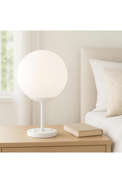Fico Home Bova Glop Cam Abajur Metal Gövde E-14 Duy Masa Lambası