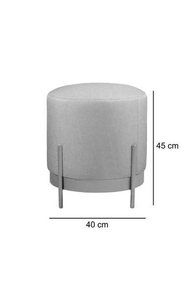 MİO PUF, METAL HALKALI PUF, MAKYAJ OTURAĞI ,PUF BENCH MONTAJSIZ OTURAK GOLD METAL AYAKLI - 3