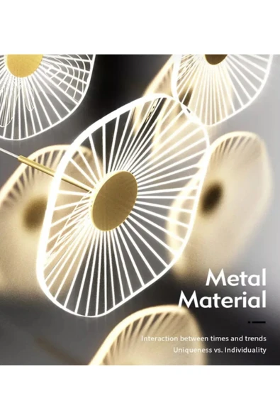 Fico Home Modern Tasarım Jellyfish Ledli Aplik Gold Sarı Duvar Apliği - 5