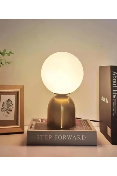 burenze Modern Tasarım Venüs Abajur Beyaz Glop Camlı Kablolu Tak Çalıştır Masa Lambası Eskitme Gold Sarı