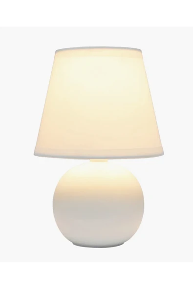 Fico Home Modern Tasarım Marwis Abajur Krem Abajur Masa Lambası Metal Krem Gövde - Resim 6