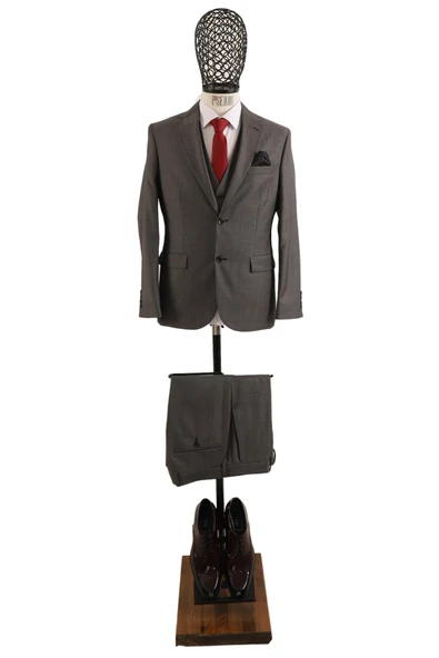 Yelekli Takım Elbise Slim Fit - 3