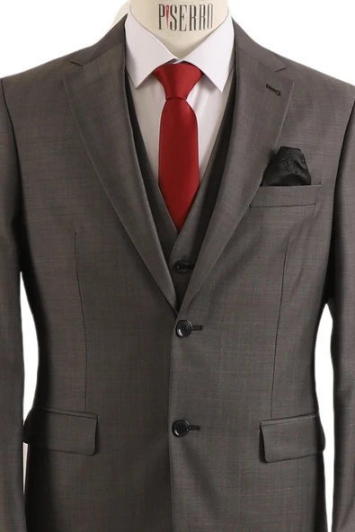 Yelekli Takım Elbise Slim Fit - 5