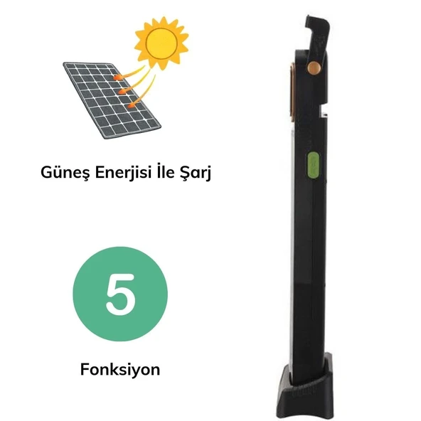 5 Fonksiyonlu Güneş Enerjisi İle Şarj Olabilen 48 Ledli Işıldak,Aydınlatma PR-3838 - Resim 2