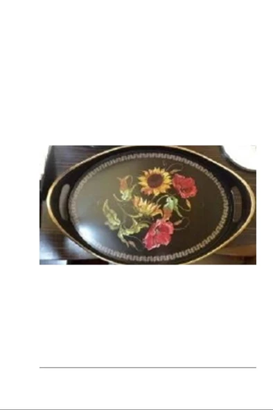 LitaeTrend Oval Hira Desenli Sunum Tepsisi Royaleks-İSR-5723 - 1