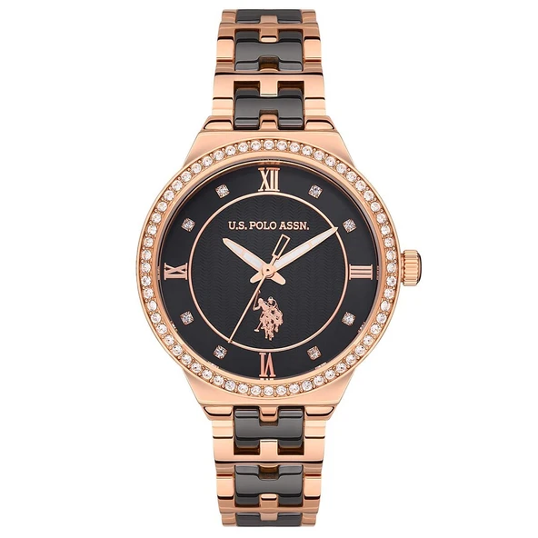 U.S. Polo Assn. Siyah Rose Gold Kadın Kol Saati USPA2058-04 - 1