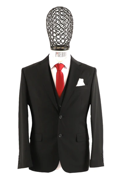 Yelekli Takım Elbise Slim Fit - 4