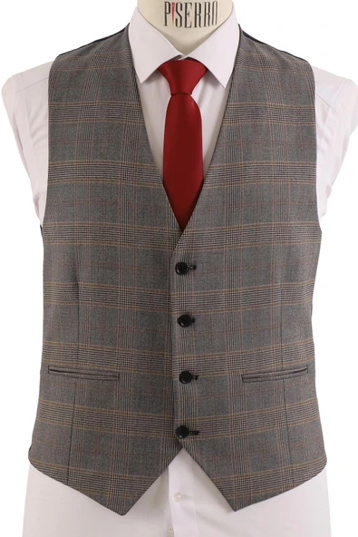 Yelekli Takım Elbise Slim Fit - 7