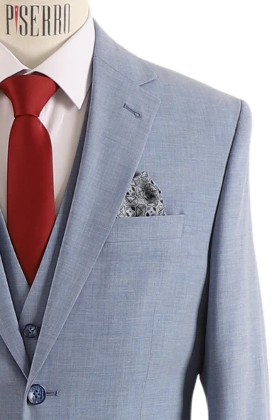 Yelekli Takım Elbise Slim Fit - 6
