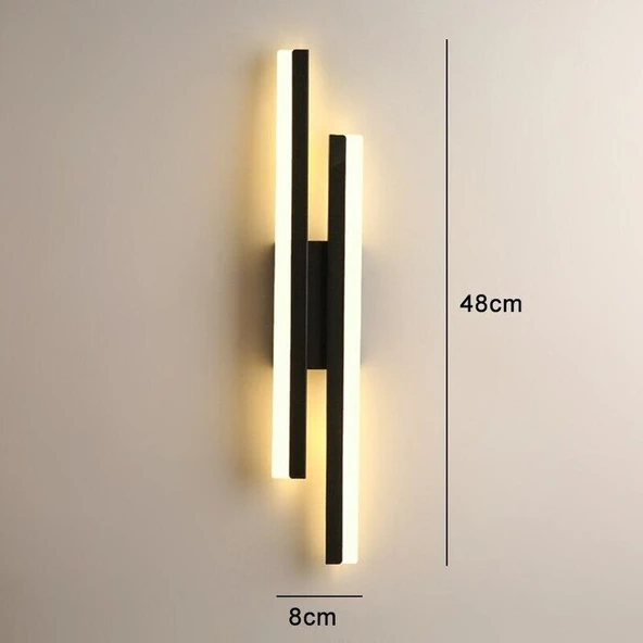 Elektrikle Çalışır, 12 Watt , 3000 Kelvin Gün Işığı Led Aplik, İç Merkan Led Duvar Armatürü -220V - Resim 5