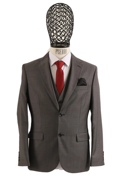 Yelekli Takım Elbise Slim Fit - 4