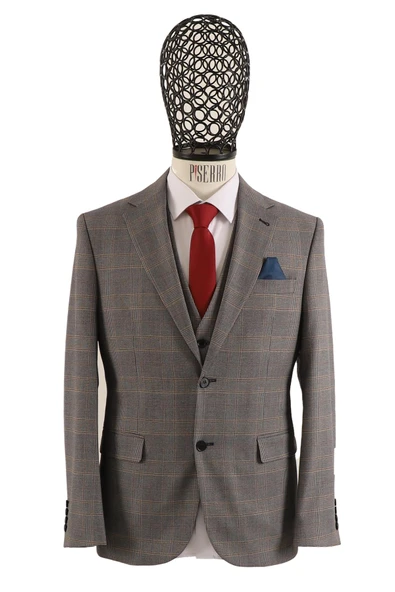 Yelekli Takım Elbise Slim Fit - 4