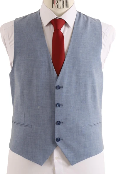 Yelekli Takım Elbise Slim Fit - 7