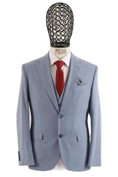Yelekli Takım Elbise Slim Fit - 4