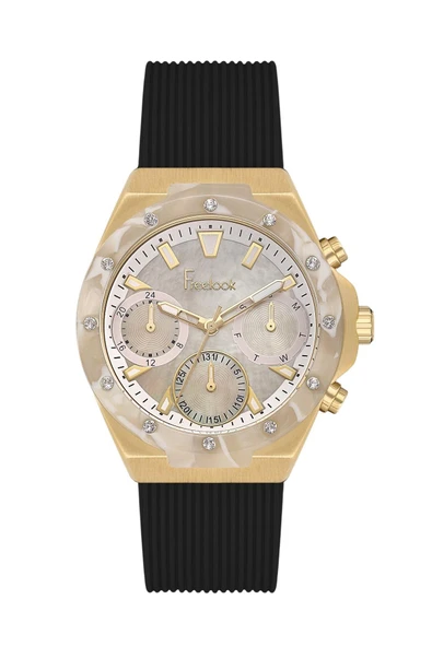 Freelook Siyah Gold Kadın Kol Saati - Silikon Kordon FL.4.10003-4 - 1