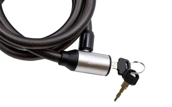 RAPTOR Anahtarlı Zincir Kilit 3.8x12x180 Cm Siyah Bisiklet Motosiklet Bebek arabası Güvenlik Kilidi - Resim 2