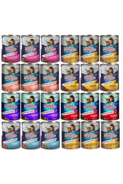 Miglior Karışık Konserve Kedi Maması 24 Adet 405 gr Kedi Konservesi Yaş Kedi Maması - 1