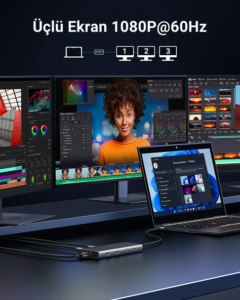 UGREEN 35588 8'i 1 Arada USB 3.0 100W PD Port Çoklayıcı Hub, 35588 - 3