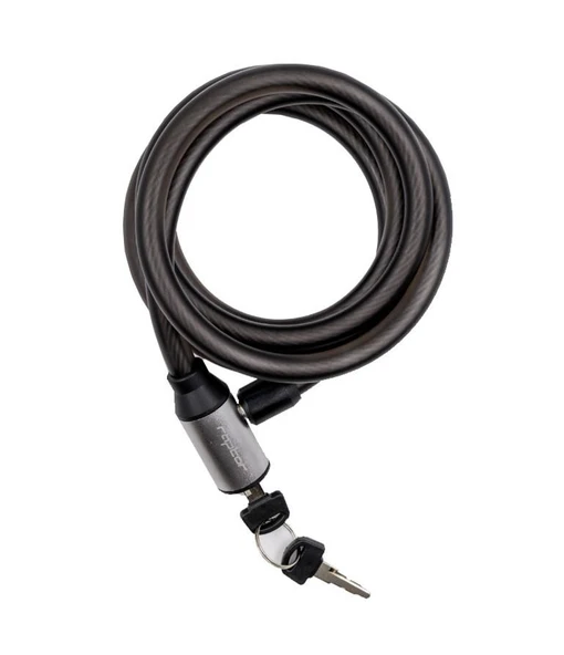 RAPTOR Anahtarlı Zincir Kilit 3.8x12x180 Cm Siyah Bisiklet Motosiklet Bebek arabası Güvenlik Kilidi - Resim 3