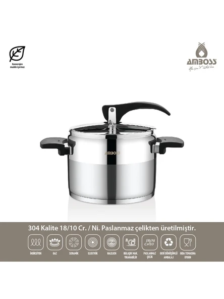 Amboss Enio Klasik 6 lt Düdüklü Tencere - 4