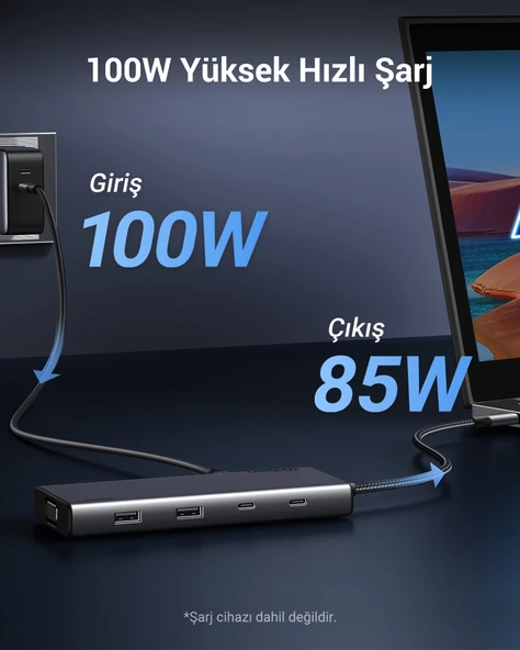 UGREEN 35588 8'i 1 Arada USB 3.0 100W PD Port Çoklayıcı Hub, 35588 - 7