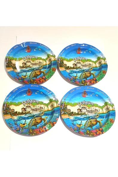 Monalisa Home 4 Adet Farklı Model Desenli Renkli Kültürel Kül Tabağı ürün görseli 1