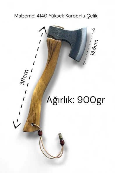 4140 Yüksek Karbonlu Çelikten Profesyonel Kamp & Outdoor Baltası - Resim 4