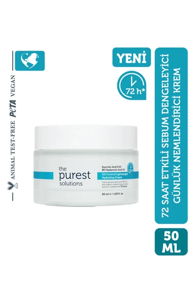 The Purest Solutions 72 Saat Etkili Sebum Dengeleyici Günlük Nemlendirici Krem