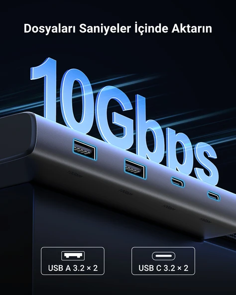 UGREEN 35588 8'i 1 Arada USB 3.0 100W PD Port Çoklayıcı Hub, 35588 - 4