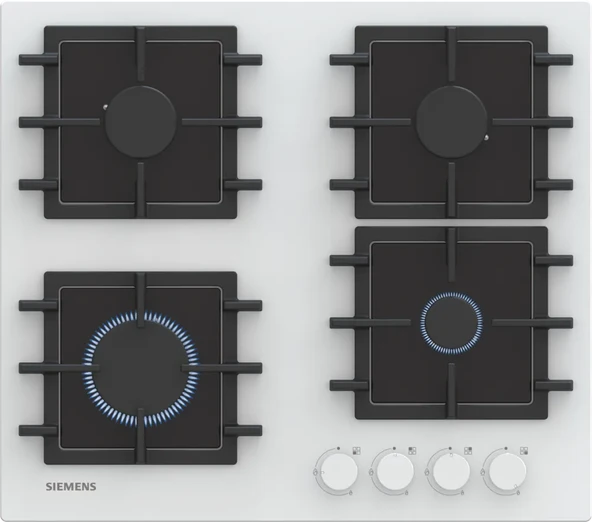 SİEMENS EN6B2NP40O iQ300 Gazlı Ocak 60 cm Sert cam, Beyaz ürün görseli 1