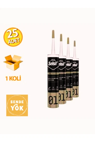 Selsil Genel Amaçlı Silikon Şeffaf 280gr (25 Adet) ürün görseli