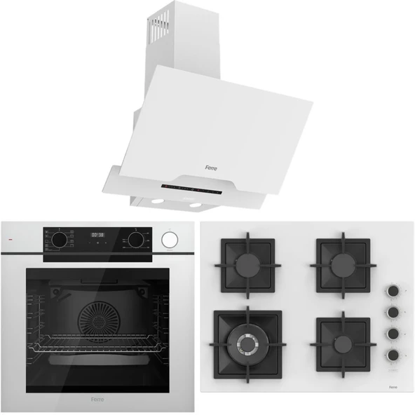 Ferre FryArt Artline Steam QEP64CB - SC406-WFA - D064-SA 9 Prog. Dijital Turbo Ank. Set - Beyaz