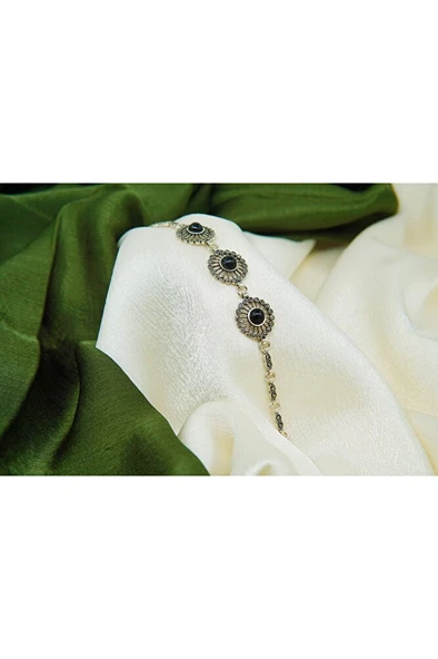 kadın 925 ayar gümüş oltutaşı hindiba üçlü bileklik sb0004 ürün görseli 1